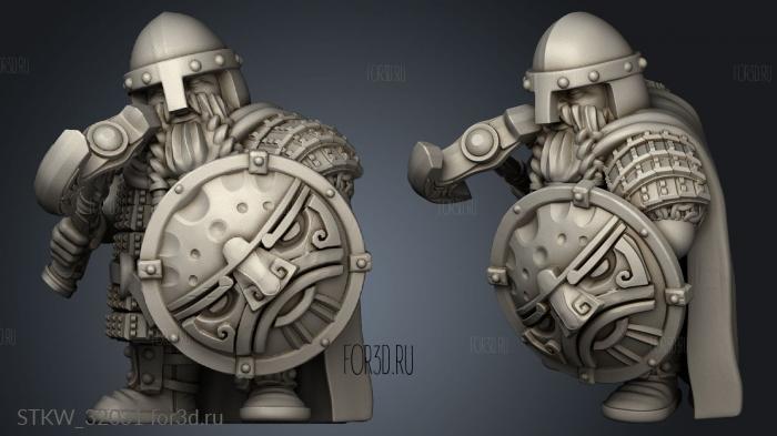 Fantasy Dwarf Heavy Melee stl model for CNC