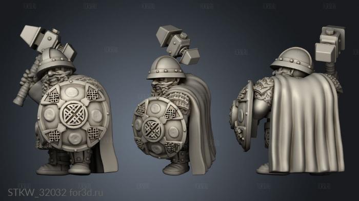 Fantasy Dwarf Heavy Melee stl model for CNC