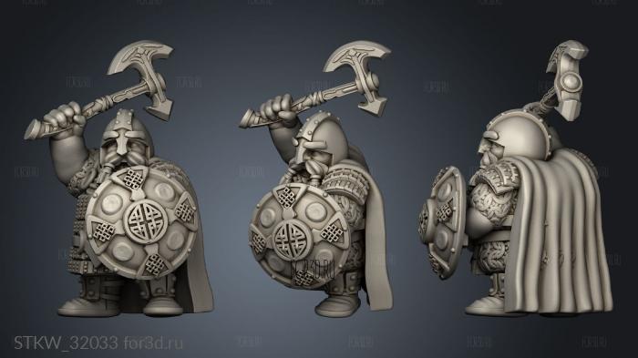 Fantasy Dwarf Heavy Melee stl model for CNC