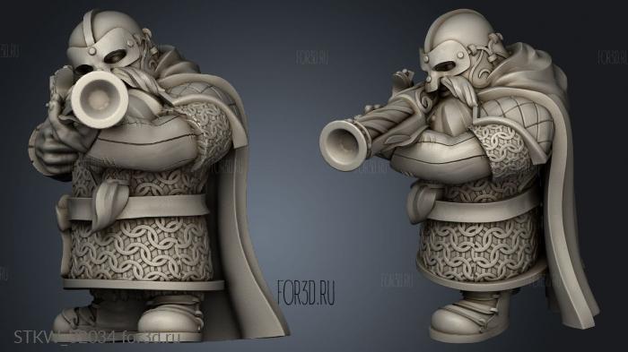 Fantasy Dwarf Musketmen stl model for CNC