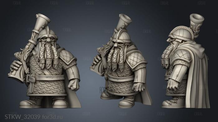 Fantasy Dwarf Musketmen stl model for CNC