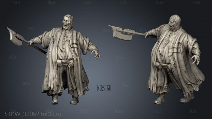 Fantasy Fat Zombie Big stl model for CNC