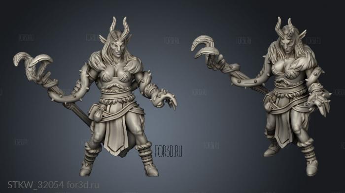 Fantasy female druid stl model for CNC