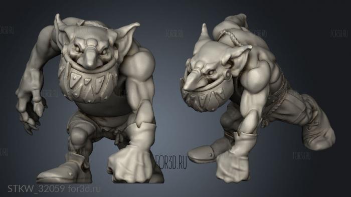 fantasy football black goblin stl model for CNC