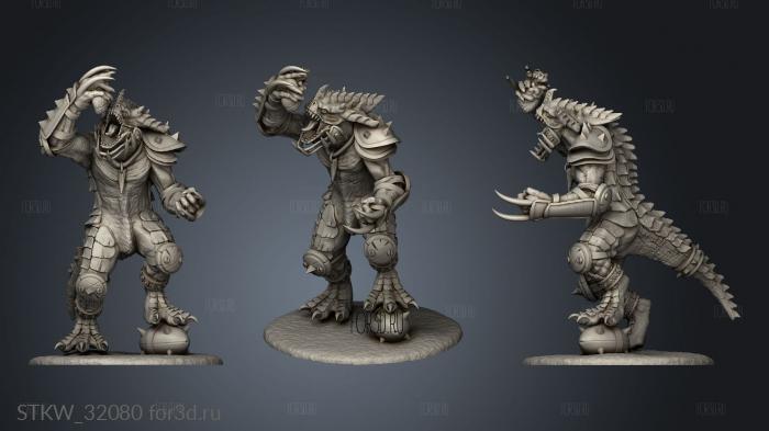 Fantasy Football Saurus Players stl model for CNC