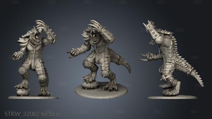 Fantasy Football Saurus Players stl model for CNC