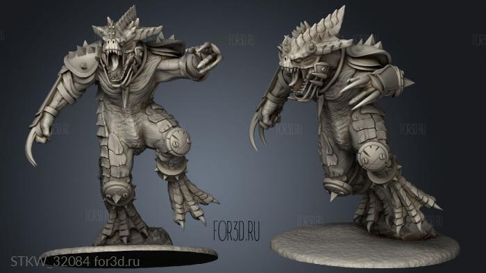 Fantasy Football Saurus Players stl model for CNC