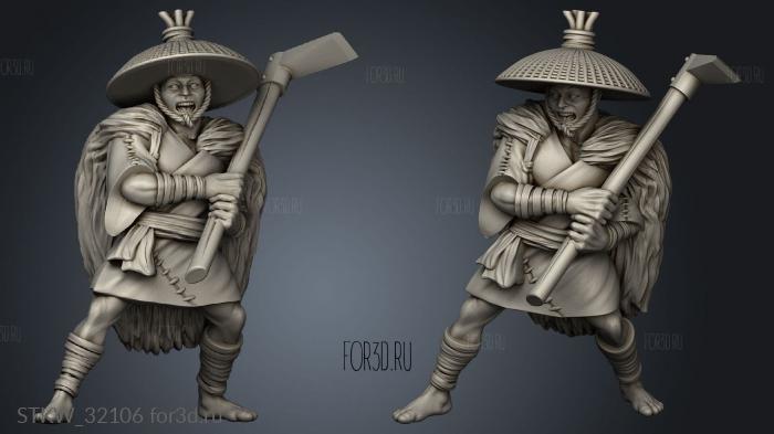 Fantasy Japanese Peasants Peasant stl model for CNC