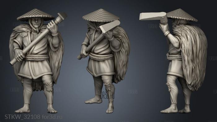 Fantasy Japanese Peasants Peasant stl model for CNC