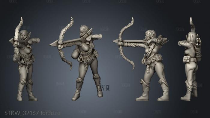 Fantasy Liv Elf Ranger Female stl model for CNC