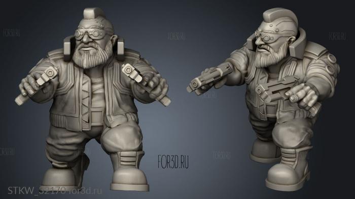 Fantasy Metahumans dwarf street mercenary male stl model for CNC