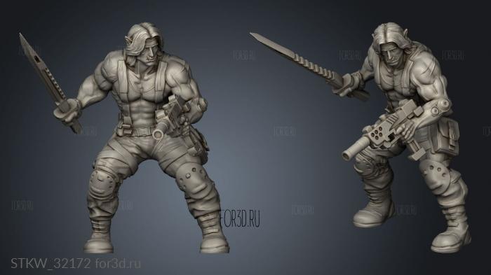 Fantasy Metahumans street commando vester stl model for CNC