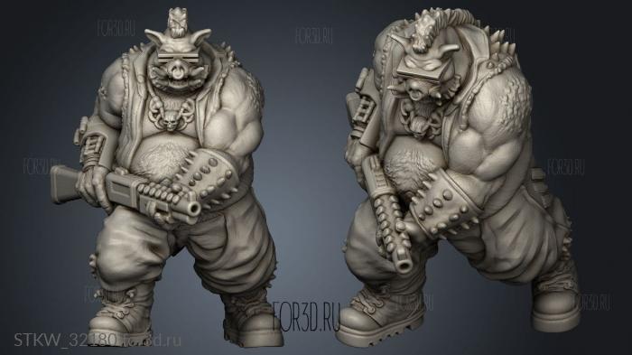 Fantasy Metal Humans WARTHOG GANG MEMBER PORKY BOYSISIG HAYBLAD stl model for CNC