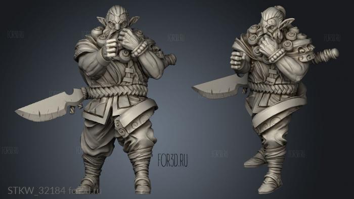 Fantasy Monk stl model for CNC