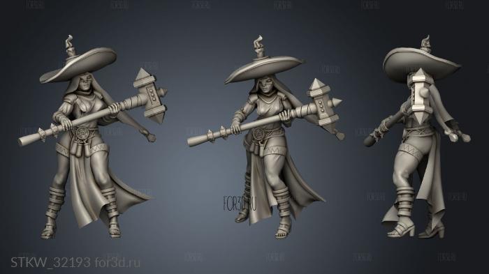 Fantasy Nun hammer stl model for CNC