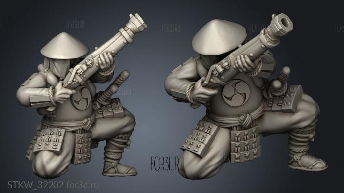 Fantasy Ozutsu Ashigaru stl model for CNC