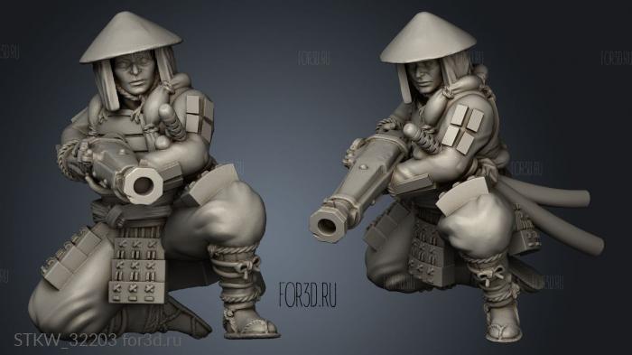 Fantasy Ozutsu Ashigaru stl model for CNC