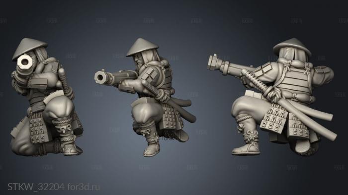 Fantasy Ozutsu Ashigaru stl model for CNC