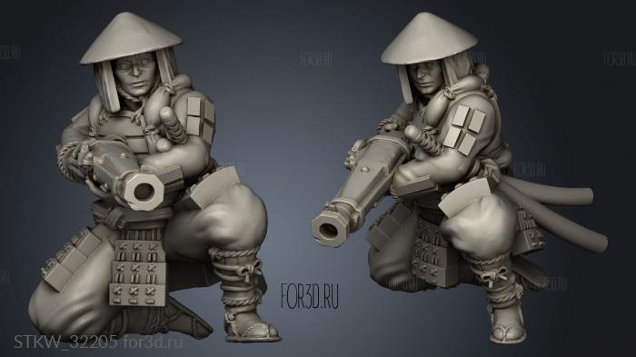 Fantasy Ozutsu Ashigaru stl model for CNC