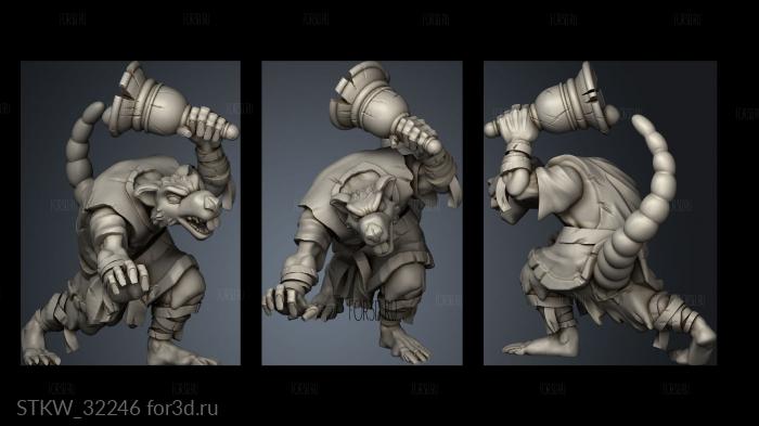 Fantasy Shinobi rat stl model for CNC