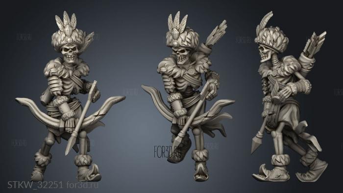 Fantasy skeleton archer stl model for CNC