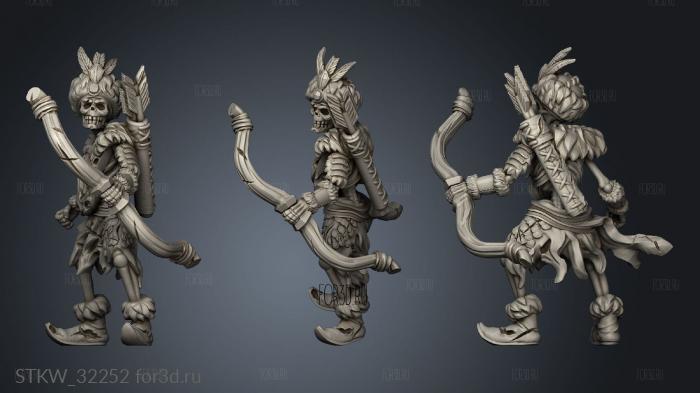 Fantasy Skeleton archer stl model for CNC