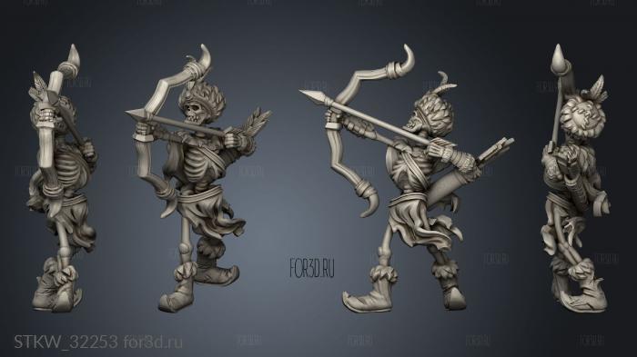 Fantasy Skeleton archer stl model for CNC