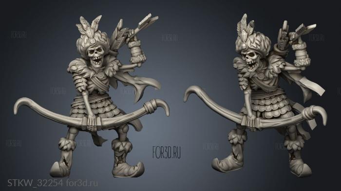 Fantasy Skeleton Archer stl model for CNC