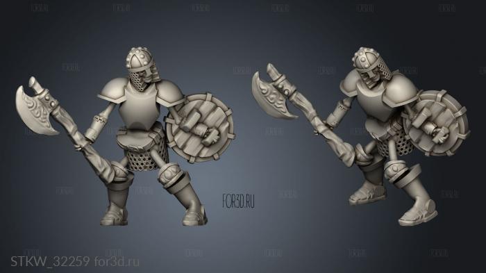 Fantasy skeleton axe shields plate stl model for CNC