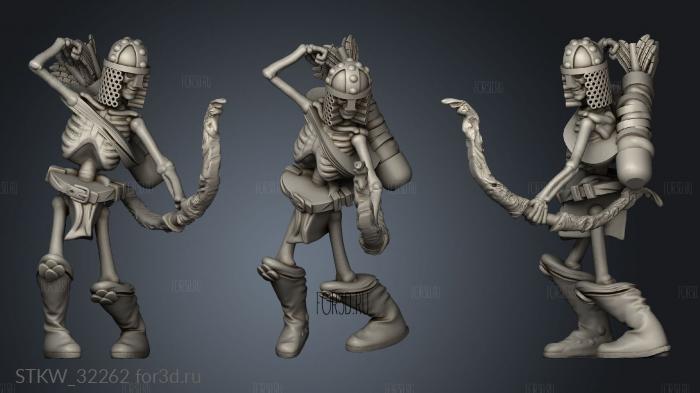 Fantasy skeleton bow stl model for CNC