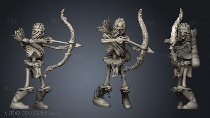 Fantasy skeleton bow stl model for CNC