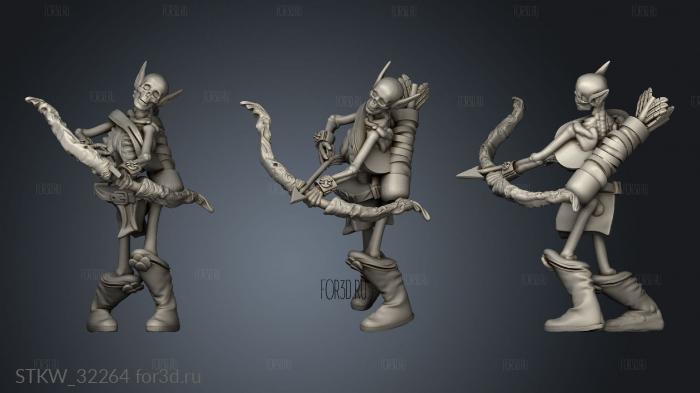 Fantasy skeleton bow stl model for CNC