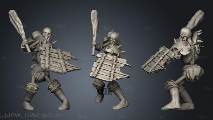 Fantasy skeleton club stl model for CNC