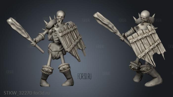 Fantasy skeleton club stl model for CNC