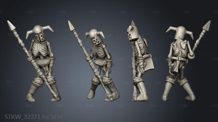 Fantasy skeleton spear stl model for CNC