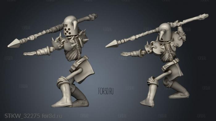 Fantasy skeleton spear stl model for CNC