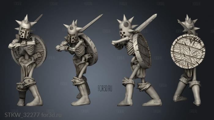 Fantasy skeleton sword shield stl model for CNC