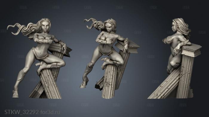 Fantasy Vampire russian pinup stl model for CNC