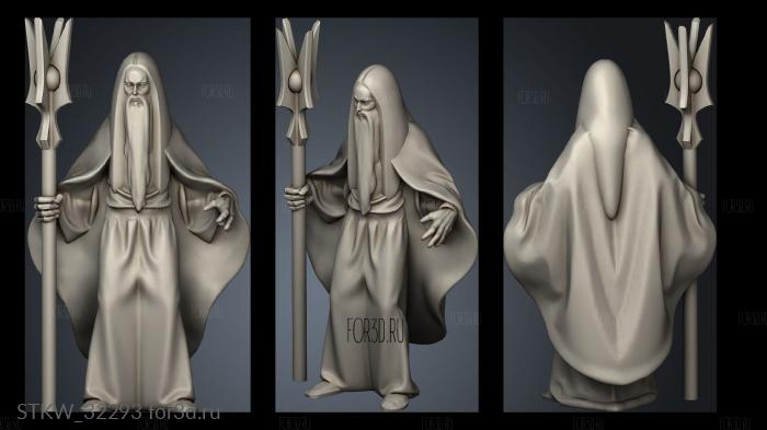 Fantasy Warlock stl model for CNC