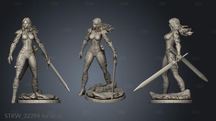 Fantasy Warrior Line Mini stl model for CNC