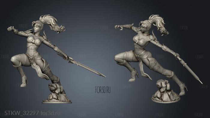 Fantasy Warrior Line Mini stl model for CNC