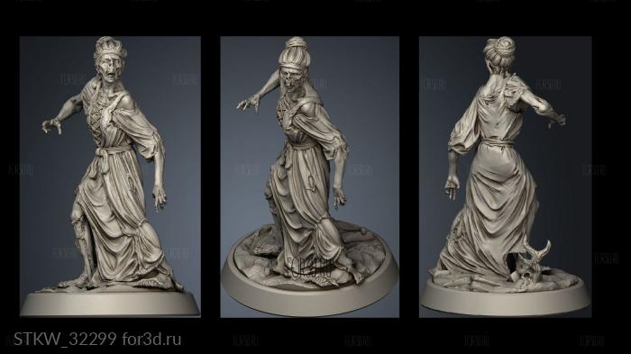 Fantasy Wightpocalypse Enemies Zombie Woman stl model for CNC