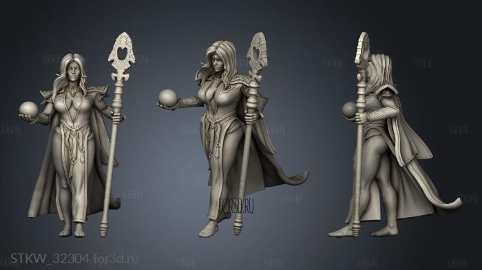 Fantasy women Houda ears stl model for CNC