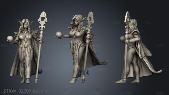 Fantasy women Houda elf with ears stl model for CNC