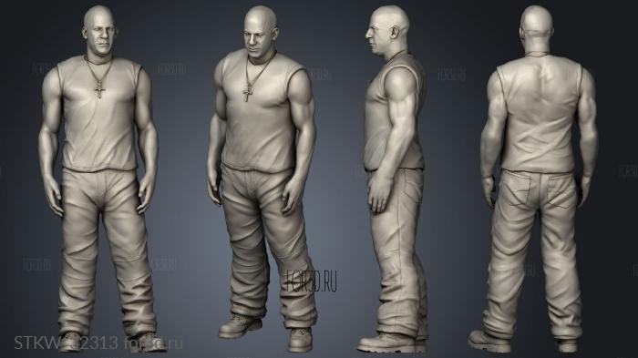 Fast and furious dom Vin Diesel No Gun stl model for CNC