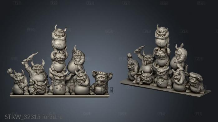 Fat Imps Nurglings stl model for CNC