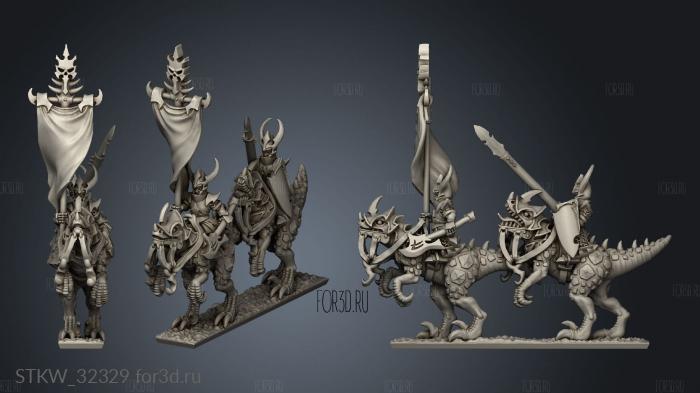 Dire elves Heavy Cavalry elf blank banner stl model for CNC