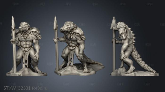 Lizardfolk stl model for CNC