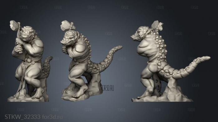 Lizardfolk stl model for CNC