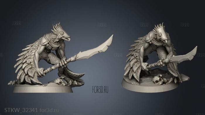 Feather Folk fighters stl model for CNC